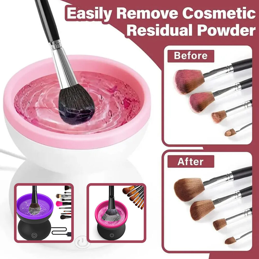 Electric Makeup Brush Cleaner Machine Portable Automatic USB Cosmetic Brush Cleaner Tools For All Size Beauty Makeup Brushes Set - Image 1