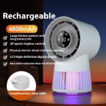Creative 2-in-1 Mosquito Killing Mini Desk Fan Electric Mosquito Killer USB Rechargeable Fan Night Lamp Home And Outdoor Supplies - Image 5