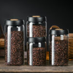 Vacuum Sealed Jug Set Black Coffee Beans Glass Airtight Canister Kitchen Food Grains Candy Keep Good Storage Jar Set Kitchen Gadgets - Image 3