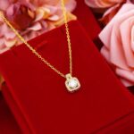 Fashion Jewelry Set Zircon Gem Pendant Chain Choker Necklace For Women Gold Color Stud Earring Statement Wedding Ring - Image 3