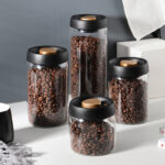 Vacuum Sealed Jug Set Black Coffee Beans Glass Airtight Canister Kitchen Food Grains Candy Keep Good Storage Jar Set Kitchen Gadgets - Image 2