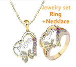 Mother's Day Gift Hollow Heart English Letter Love Mom Rhinestone Butterfly Finger Ring Jewelry Gift - Image 8