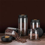 Vacuum Sealed Jug Set Black Coffee Beans Glass Airtight Canister Kitchen Food Grains Candy Keep Good Storage Jar Set Kitchen Gadgets - Image 4