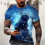 Men's T-shirt | 3D Printed Animal Beast Lion T-shirt | Summer T-shirt | ATOZBY - Image 3