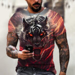 Men's T-shirt | 3D Printed Animal Beast Lion T-shirt | Summer T-shirt | ATOZBY - Image 4