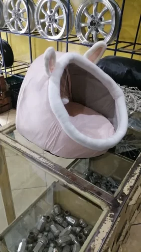 Pet Tent Cave Bed for Cats Small Dogs Self-Warming Cat Tent Bed Cat Hut Comfortable Pet Sleeping Bed Foldable Removable Washable photo review
