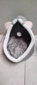 Pet Tent Cave Bed for Cats Small Dogs Self-Warming Cat Tent Bed Cat Hut Comfortable Pet Sleeping Bed Foldable Removable Washable photo review