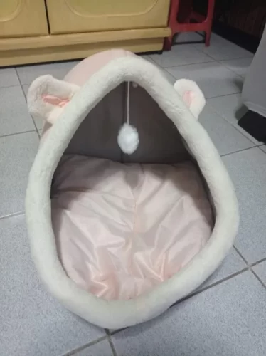 Pet Tent Cave Bed for Cats Small Dogs Self-Warming Cat Tent Bed Cat Hut Comfortable Pet Sleeping Bed Foldable Removable Washable photo review