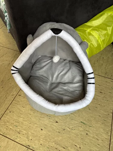 Pet Tent Cave Bed for Cats Small Dogs Self-Warming Cat Tent Bed Cat Hut Comfortable Pet Sleeping Bed Foldable Removable Washable photo review