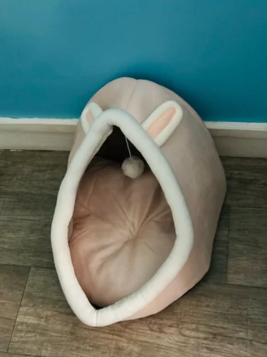 Pet Tent Cave Bed for Cats Small Dogs Self-Warming Cat Tent Bed Cat Hut Comfortable Pet Sleeping Bed Foldable Removable Washable photo review