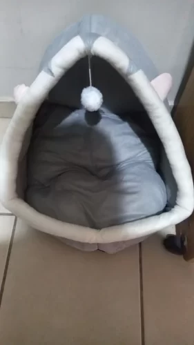 Pet Tent Cave Bed for Cats Small Dogs Self-Warming Cat Tent Bed Cat Hut Comfortable Pet Sleeping Bed Foldable Removable Washable photo review