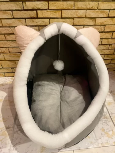 Pet Tent Cave Bed for Cats Small Dogs Self-Warming Cat Tent Bed Cat Hut Comfortable Pet Sleeping Bed Foldable Removable Washable photo review