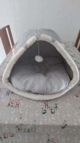 Pet Tent Cave Bed for Cats Small Dogs Self-Warming Cat Tent Bed Cat Hut Comfortable Pet Sleeping Bed Foldable Removable Washable photo review