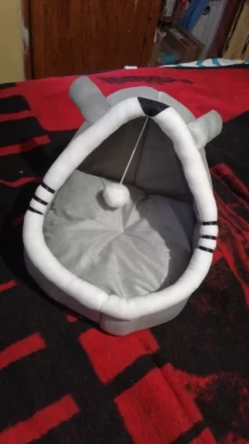 Pet Tent Cave Bed for Cats Small Dogs Self-Warming Cat Tent Bed Cat Hut Comfortable Pet Sleeping Bed Foldable Removable Washable photo review