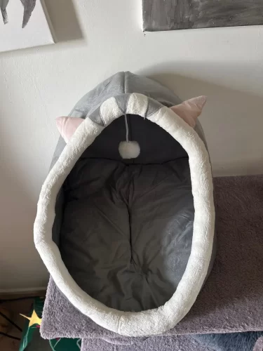 Pet Tent Cave Bed for Cats Small Dogs Self-Warming Cat Tent Bed Cat Hut Comfortable Pet Sleeping Bed Foldable Removable Washable photo review