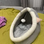 Pet Tent Cave Bed for Cats Small Dogs Self-Warming Cat Tent Bed Cat Hut Comfortable Pet Sleeping Bed Foldable Removable Washable photo review