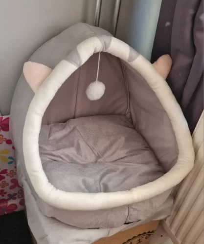 Pet Tent Cave Bed for Cats Small Dogs Self-Warming Cat Tent Bed Cat Hut Comfortable Pet Sleeping Bed Foldable Removable Washable photo review