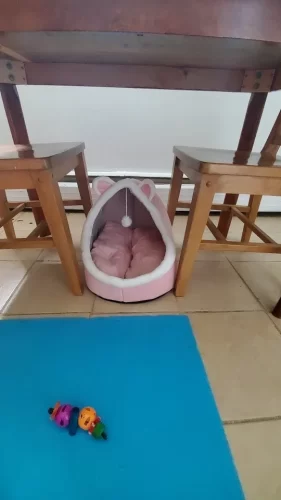 Pet Tent Cave Bed for Cats Small Dogs Self-Warming Cat Tent Bed Cat Hut Comfortable Pet Sleeping Bed Foldable Removable Washable photo review