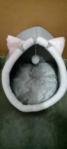 Pet Tent Cave Bed for Cats Small Dogs Self-Warming Cat Tent Bed Cat Hut Comfortable Pet Sleeping Bed Foldable Removable Washable photo review
