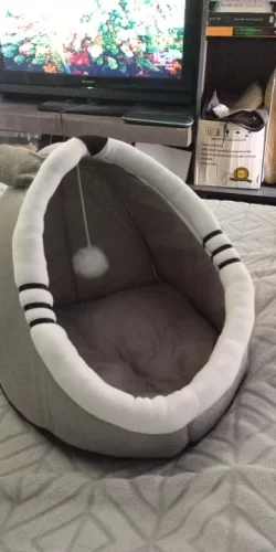 Pet Tent Cave Bed for Cats Small Dogs Self-Warming Cat Tent Bed Cat Hut Comfortable Pet Sleeping Bed Foldable Removable Washable photo review