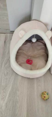 Pet Tent Cave Bed for Cats Small Dogs Self-Warming Cat Tent Bed Cat Hut Comfortable Pet Sleeping Bed Foldable Removable Washable photo review