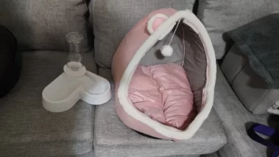 Pet Tent Cave Bed for Cats Small Dogs Self-Warming Cat Tent Bed Cat Hut Comfortable Pet Sleeping Bed Foldable Removable Washable photo review
