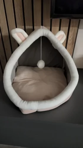 Pet Tent Cave Bed for Cats Small Dogs Self-Warming Cat Tent Bed Cat Hut Comfortable Pet Sleeping Bed Foldable Removable Washable photo review