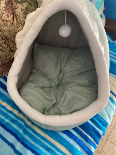 Pet Tent Cave Bed for Cats Small Dogs Self-Warming Cat Tent Bed Cat Hut Comfortable Pet Sleeping Bed Foldable Removable Washable photo review