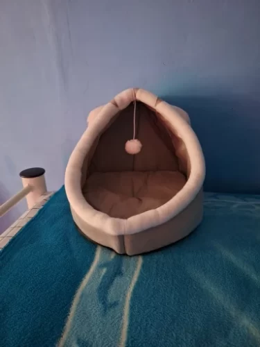 Pet Tent Cave Bed for Cats Small Dogs Self-Warming Cat Tent Bed Cat Hut Comfortable Pet Sleeping Bed Foldable Removable Washable photo review