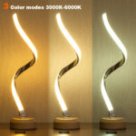LED Spiral Table Lamp Modern Curved Desk Bedside Lamp Dimmable Warm White Night Light For Living Room And Bedroom - Image 4