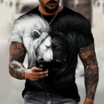 Men's T-shirt | 3D Printed Animal Beast Lion T-shirt | Summer T-shirt | ATOZBY - Image 10