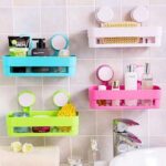 New Bathroom Shelf Suction Rack Organizer Cup Storage Shower Wall Basket