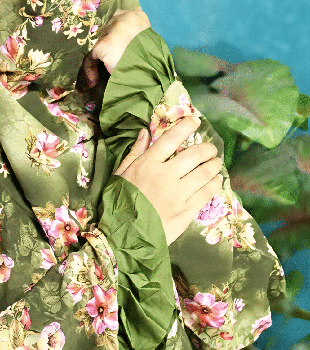 Cherry Print Fabric Short Khimar for Prayer - Image 4